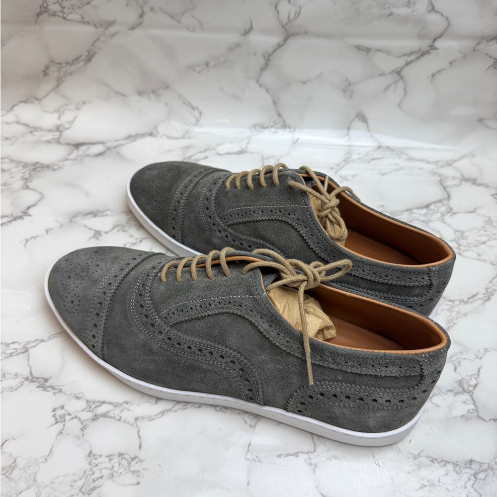 Men's Allen Edmonds Strand Sneaker Gray Suede US Size 7,5